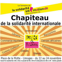 affiche de présentation du Chapiteau de la Solidarité Internationale