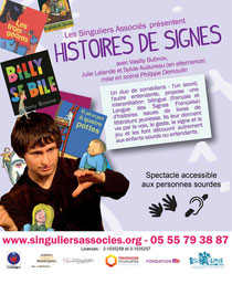Tract de présentation du spectacle Histoires de Signes