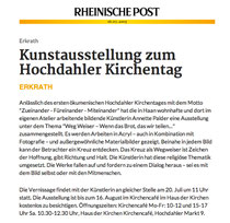 Rheinische Post, Ausstellung, Ankündigung, Vernissage, Annette Palder, WEG WEISER,