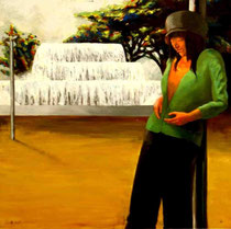 「考える女性」2004.9 キャンバスに油彩