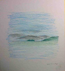 「琵琶湖」2012.5 色紙にパステル