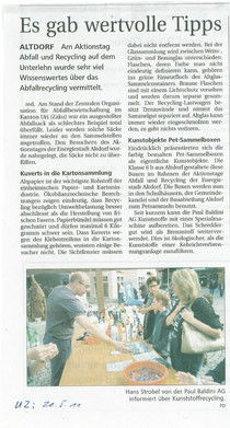 Stand Paul Baldini AG, Abfall und Recycling - 14. Mai 2011