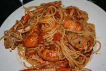 Delicious Plate of Pasta w Prawns & tomato sauce