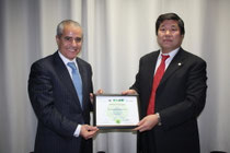Mr. Djoghlaf Exceutive Secretary CBD and Mr. Nagaishi Secretary Central of OISCA