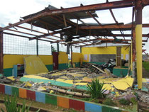 the school which were fully damaged by the typhoon (the Philippines / Leyte Island)
