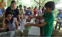 demonstration on how to create fermented fertilizer