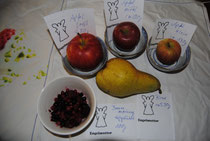 1.Obstgetränk (entspricht 3 Portionen Obst):