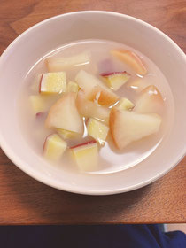 胃腸に優しいサツマイモとりんご。浜松市整膚サロンスーリールではお客様の体調に合わせたレシピもご紹介しています