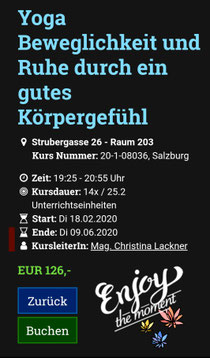 Yoga mit mir, ab 18.2.20 VHS Salzburg!
