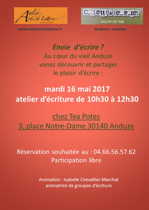 Atelier d'écriture Gard Anduze