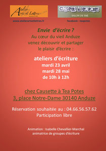 Atelier d'écriture Gard Anduze