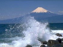 波と富士山