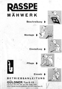 Betriebsanleitung Rasspe Mähwerk Güldner Typ G15 / A2KS / Spessart