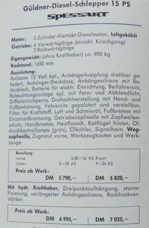 Preisliste Güldner Spessart A2KS