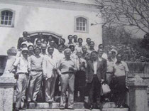 (写真は、B.MARX研究所にて:手前中央B.Marx、左が北村信正、右が田代順孝)