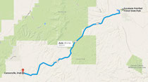 Route van Escalante Petrified Forest SP naar Cannonville