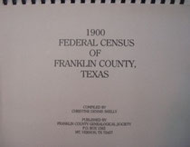 Cover of 1900 Federal Census of Franklin County, Texas