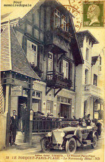 L'entrée de l'hôtel Normandy, carte ancienne de Paris-Plage