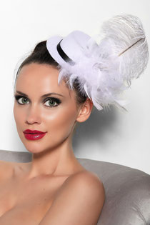 Mini-Hut schwarz/weiss