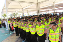 Policías de los distritos de seguridad. Manta, Ecuador.