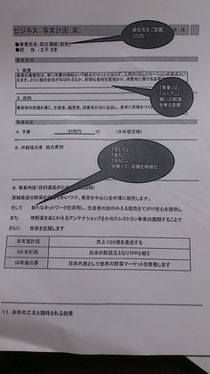 画像：事業計画書