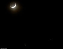 Conjunción Luna, Venus y Júpiter