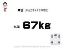 ダイエットに例えた話から　本日平成25年12月5日の体重６７kg