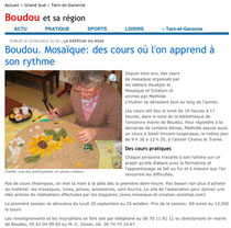 la depeche - article cours de mosaïque - sept 2010