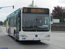 Le Citaro C1 Facelift passant à l'arrêt Herbages dans ses nouveaux habits.