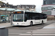 Le Citaro, sur l'une de ses premières missions, au départ quai E de la Gare.