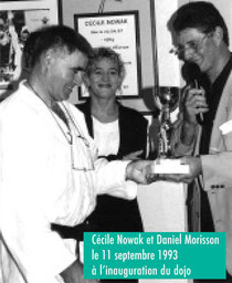 Cécile Nowak et Daniel Morisson le 11 septembre 1993 à l'inauguration du dojo