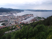 Blick auf Bergen vom Hausberg Floyen