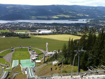 Blick vom Schanzenturm auf Lillehammer