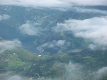 Blick vom Dalsnibba auf Geiranger und Fjord