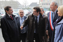 Benoist Apparu lors de son passage à la mairie de Saint-Lô