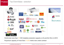 Centrotherm: "Top Client Base - selection", November 2010