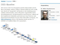 CIGS-Baseline Gruppenleitung: Dr. Niklas Papathanasiou (Homepage PVcomB, 3.2.2014)