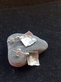 1cmx1cm silver hammered earrings £55