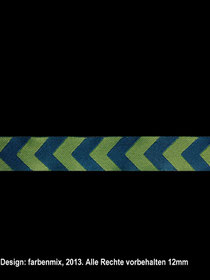 Band 5 -  Chevron-Webband petrol-grün 12mm Design: Farbenmix