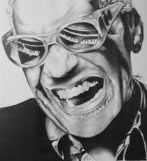 Ray Charles - Dibujo a lápiz - Estilo Realista