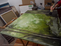 Nasser Hintergrund, Technik für Acrylmalerei, Thomas Guggemos