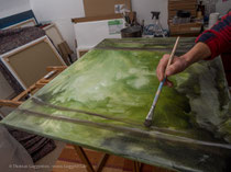 nass in nass Technik mit Acrylfarben, Thomas Guggemos