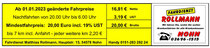 Fahrpreis Nachtfahrten - Fahrdienst Rollmann, 54578 Nohn - Nürburgring - Kreis Vulkaneifel Daun
