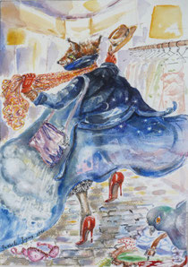 une illustration sur le thème du vêtement et de la "Robe couleur du temps" de Peau d'Âne
