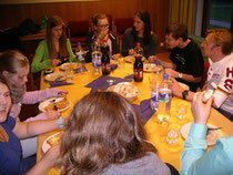Pizza-Essen zum Abschluss