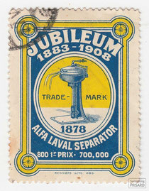 IMA.20.045 Reklamemarke der Apparatebaufirma Alfa Laval (»Alfa Laval Separator«, 1908) / © Sammlung PRISARD
