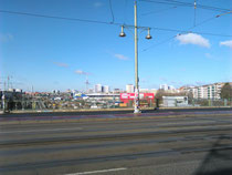 Blick vom S-Bahnhof Warschauer Straße Richtung Alex.