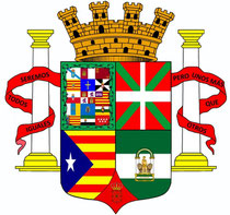 Escudo de la III República. La bandera está por decidir.