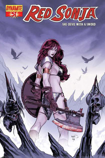 Red Sonja #51 cover by Paul Renaud.