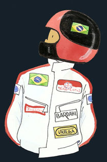 Helmet of Emerson Fittipaldi by Muneta & Cerracín